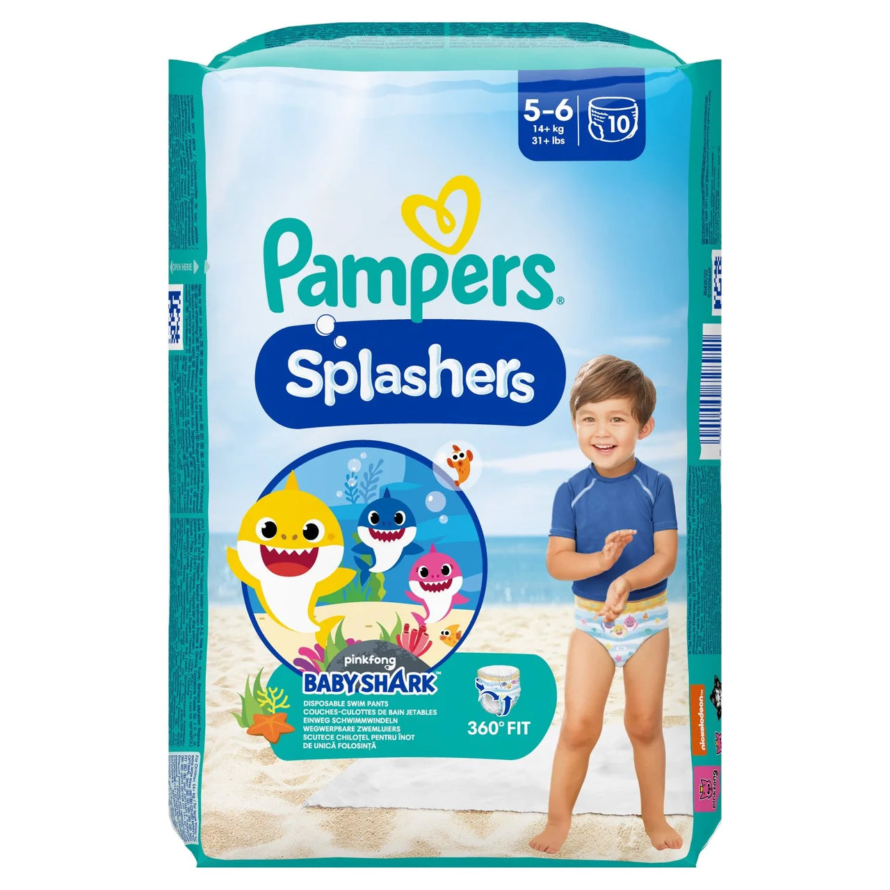 Pampers Splashers Swim Nappies, Size 5-6 (14+kg) 10 per pack