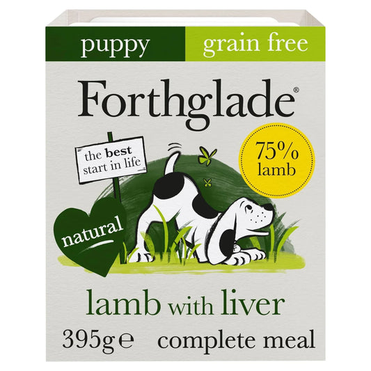 Forthglade Puppy Natural Wet Dog Food Lamb with Liver 2-12 months 395g