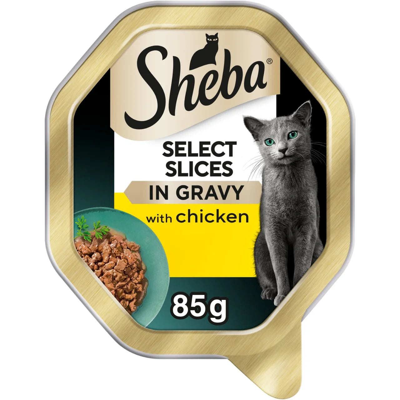 Sheba Select Slices Cat Food Tray with Chicken in Gravy 85g