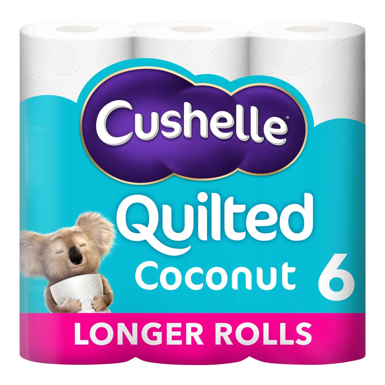 Cushelle Ultra Quilted Coconut Toilet Roll, 50% More Sheets 6 per pack