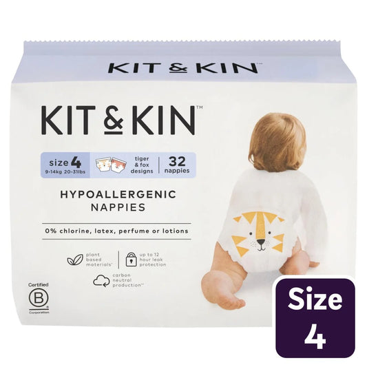 Kit & Kin Hypoallergenic Nappies Size 4 (9-14kg) 32 per pack
