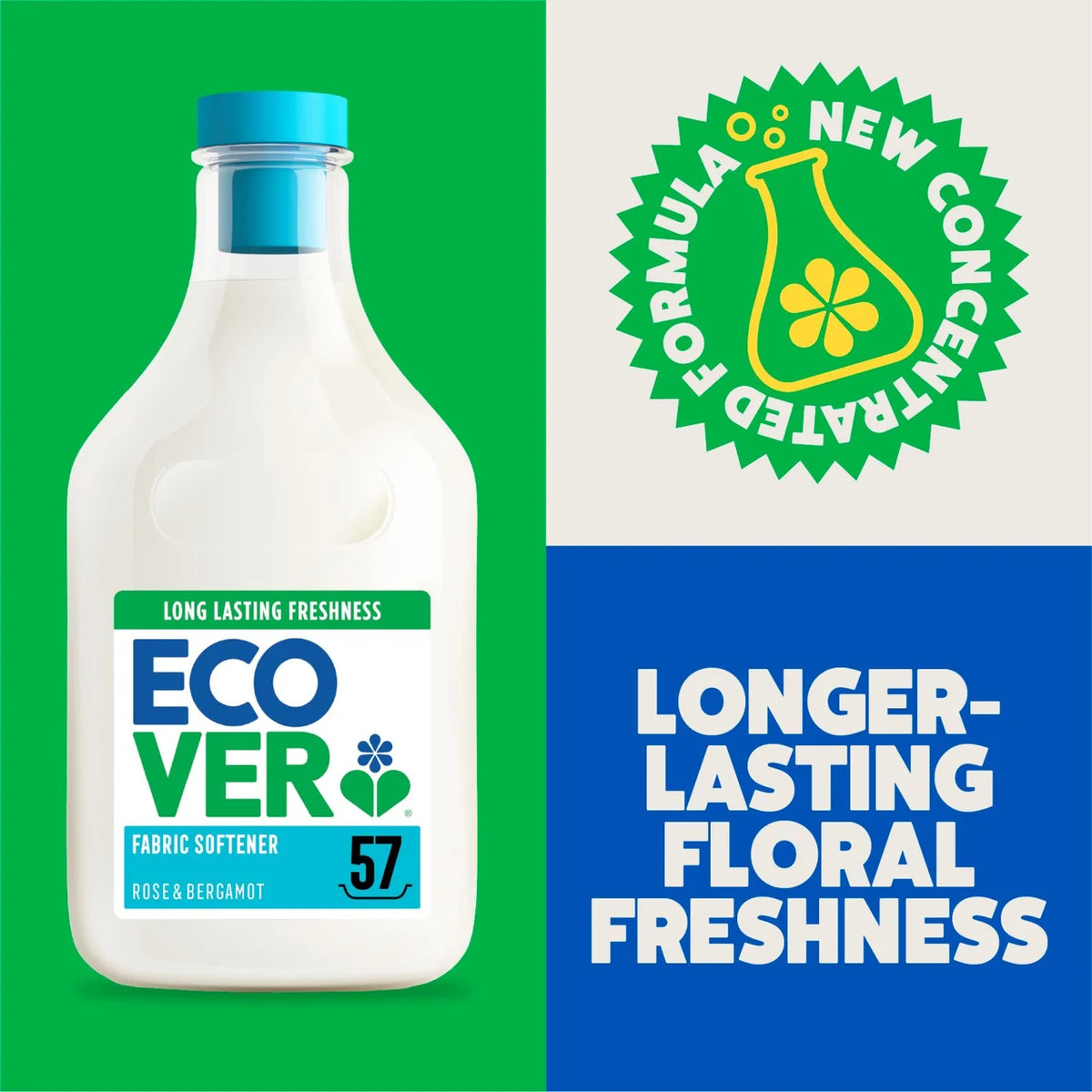 Ecover Concentrated Fabric Softener Rose & Bergamot 57 Washes 1430ml