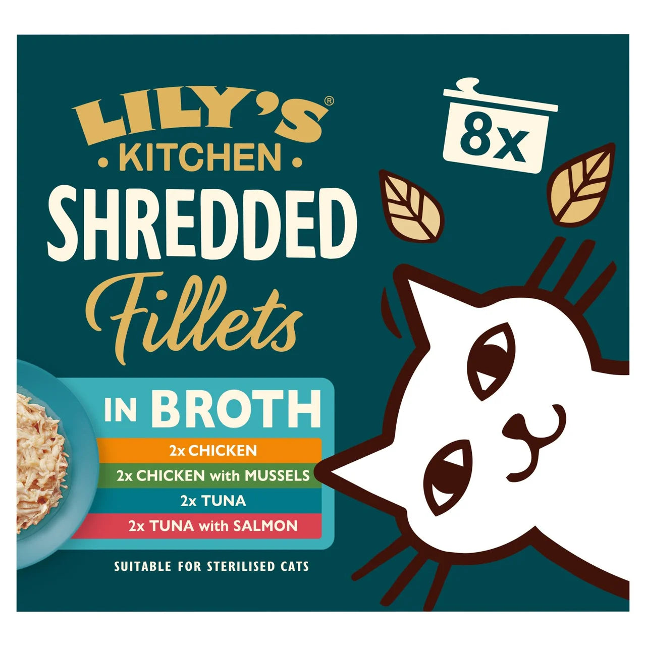 Lily's Kitchen Cat Shredded Fillets in Broth Multipack 8 x 70g