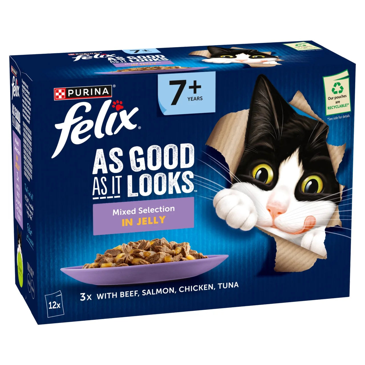 Felix As Good As it Looks Senior 7+ Mixed in Jelly Wet Cat Food 12 x 85g