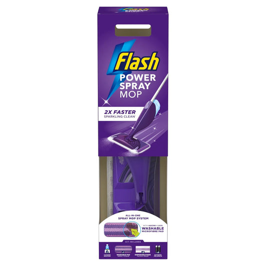 Flash Power Mop Washable Starter Kit, All-In-One Mopping System