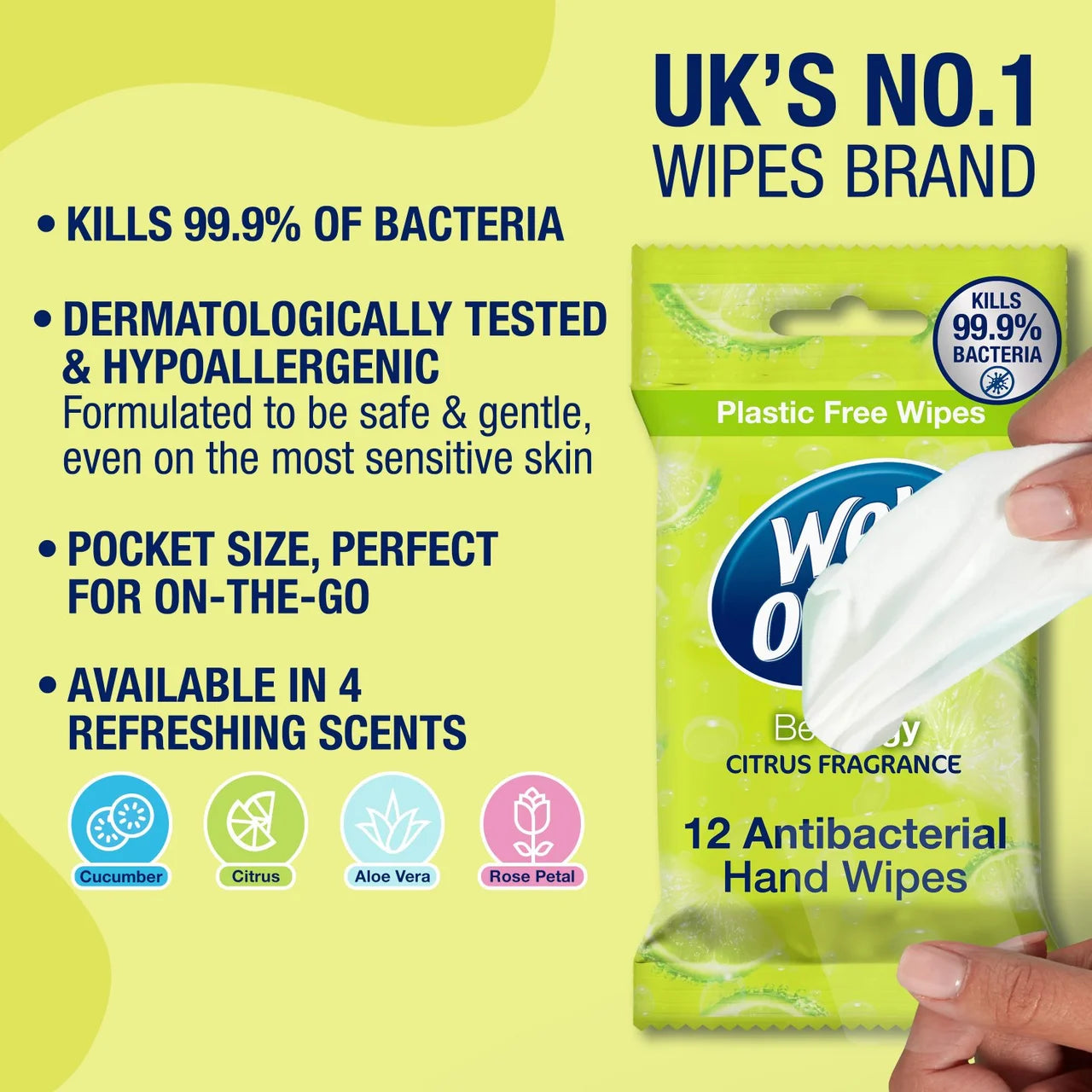 Wet Ones Be Zingy Biodegradable Antibacterial wipes