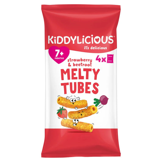 Kiddylicious Strawberry & Beetroot Melty Tubes Multipack 7+ Months 4 x 10g