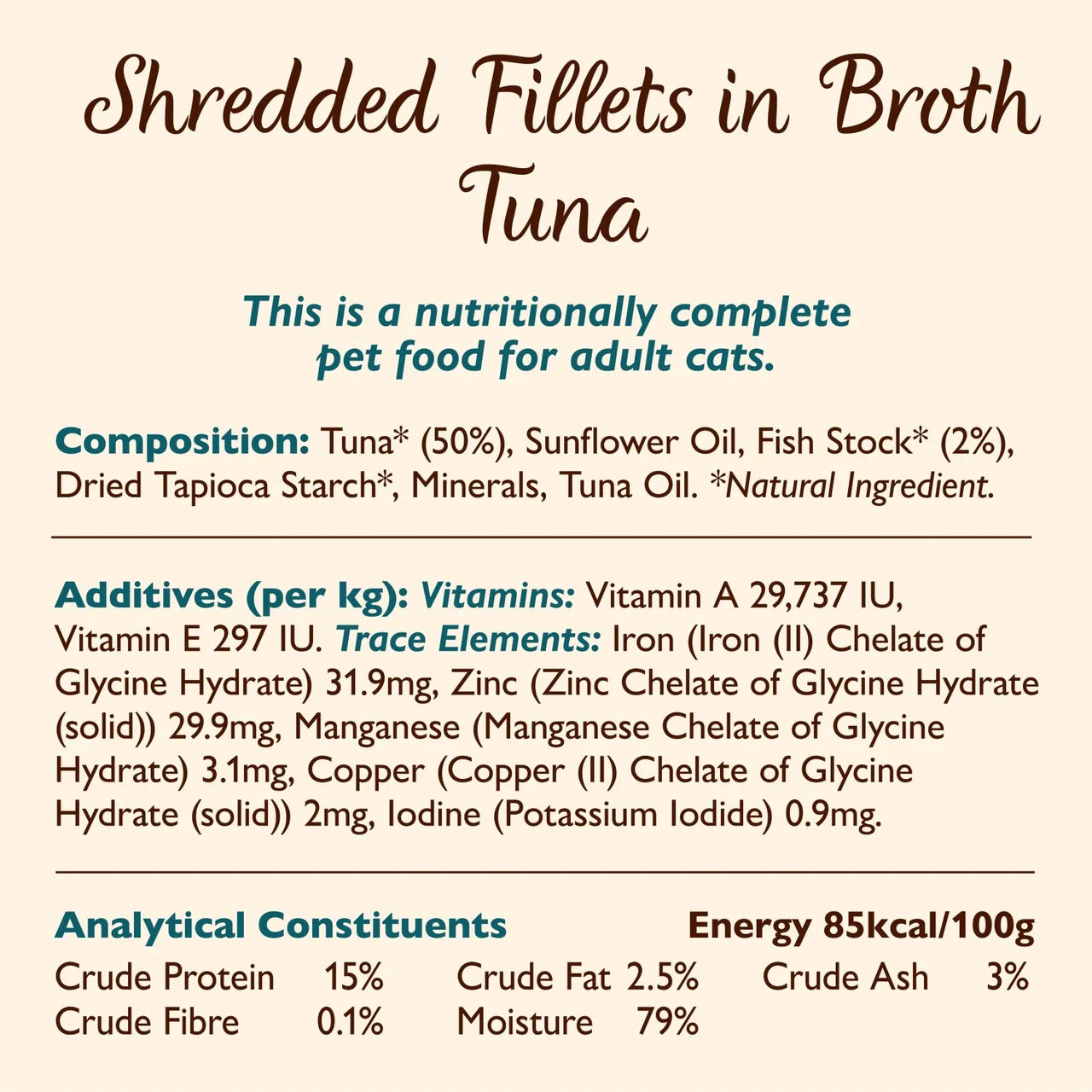 Lily's Kitchen Cat Shredded Fillets Tuna in Broth 70g
