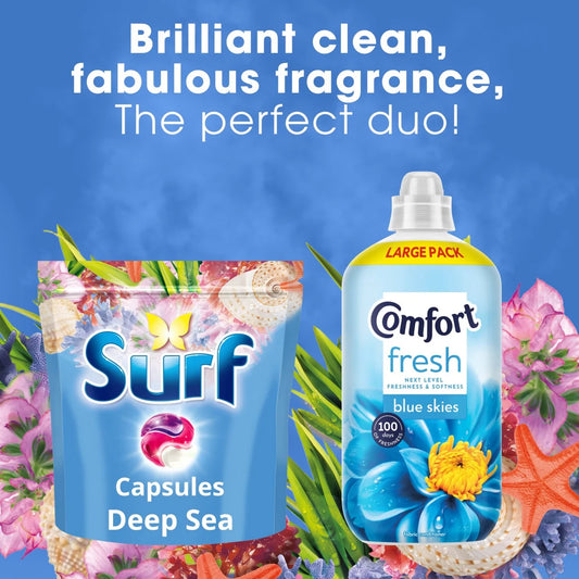 Surf Deep Sea 3 in 1 Laundry Washing Detergent Capsules, 51 Washes