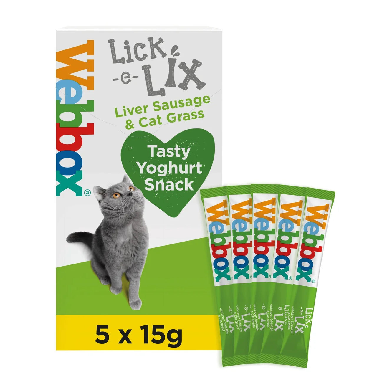 Webbox Lick-e-Lix Liver with Cat Grass Cat Treat 5 x 15g