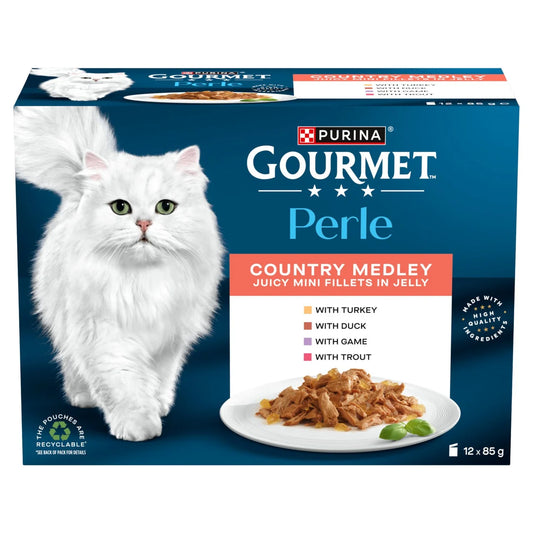 Gourmet Perle Country Medley in Jelly Wet Cat Food 12 x 85g