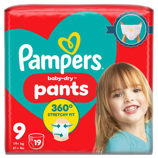 Pampers Baby Dry Nappy Pants Size 9 Essential 19 per pack