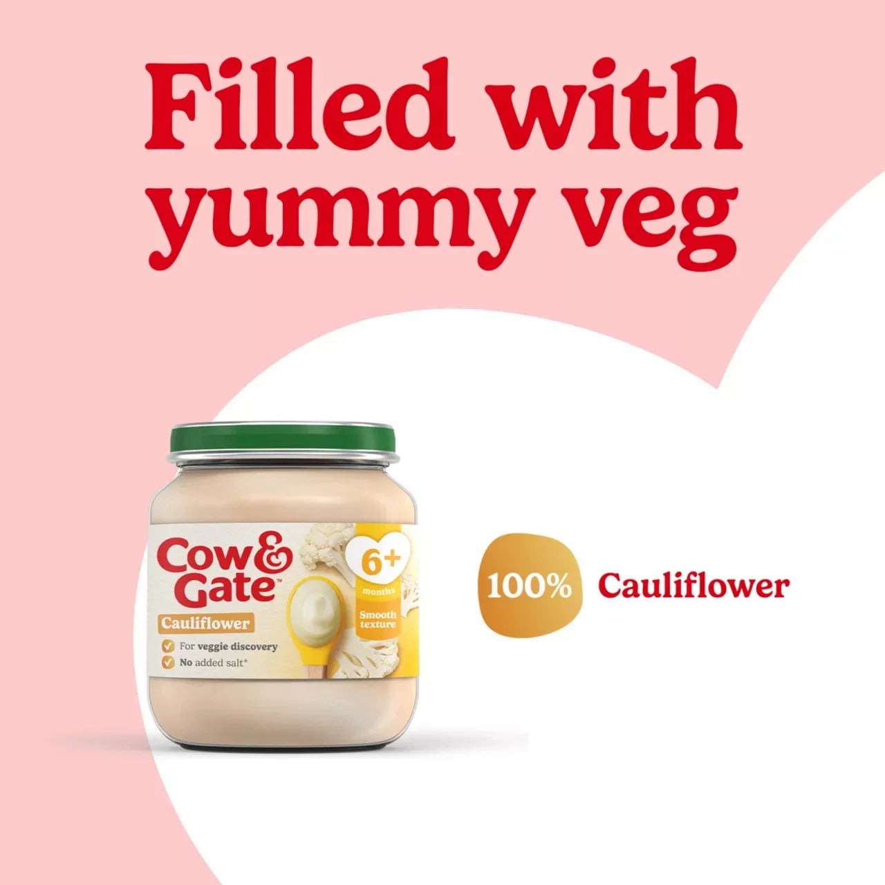 Cow & Gate Cauliflower Baby Food Snack Jar 6+ Months 125g