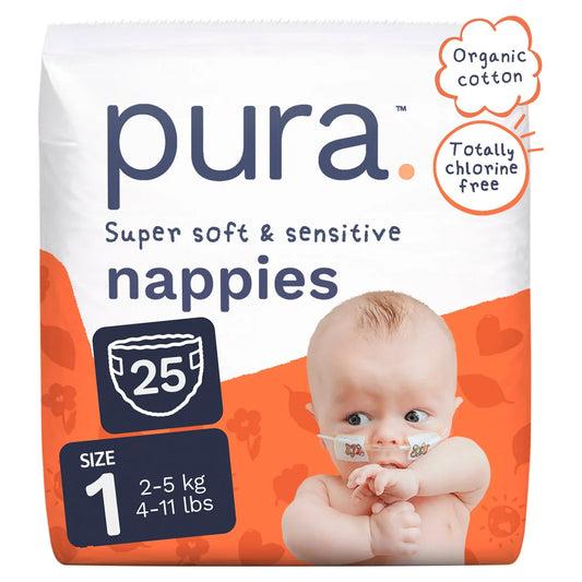 Pura Nappies Size 1 , 25 per pack