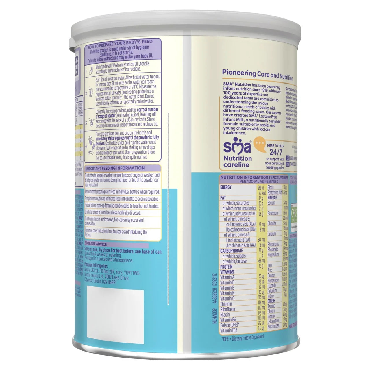 SMA LF Lactose Free Infant Milk Powder Formula, From Birth 400g