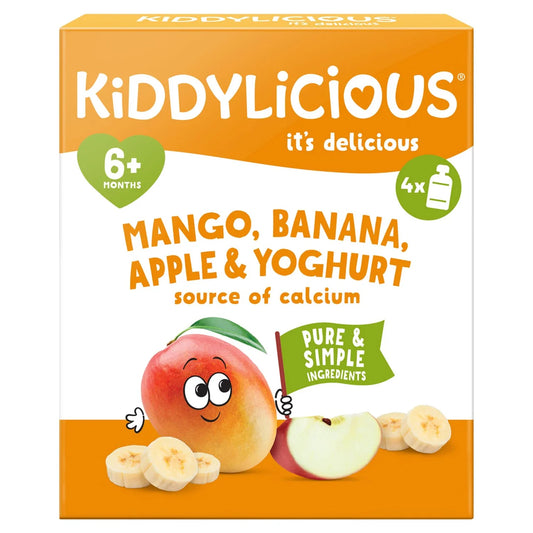 Kiddylicious Pouches Mango, Banana & Apple Multipack 4 x 100g