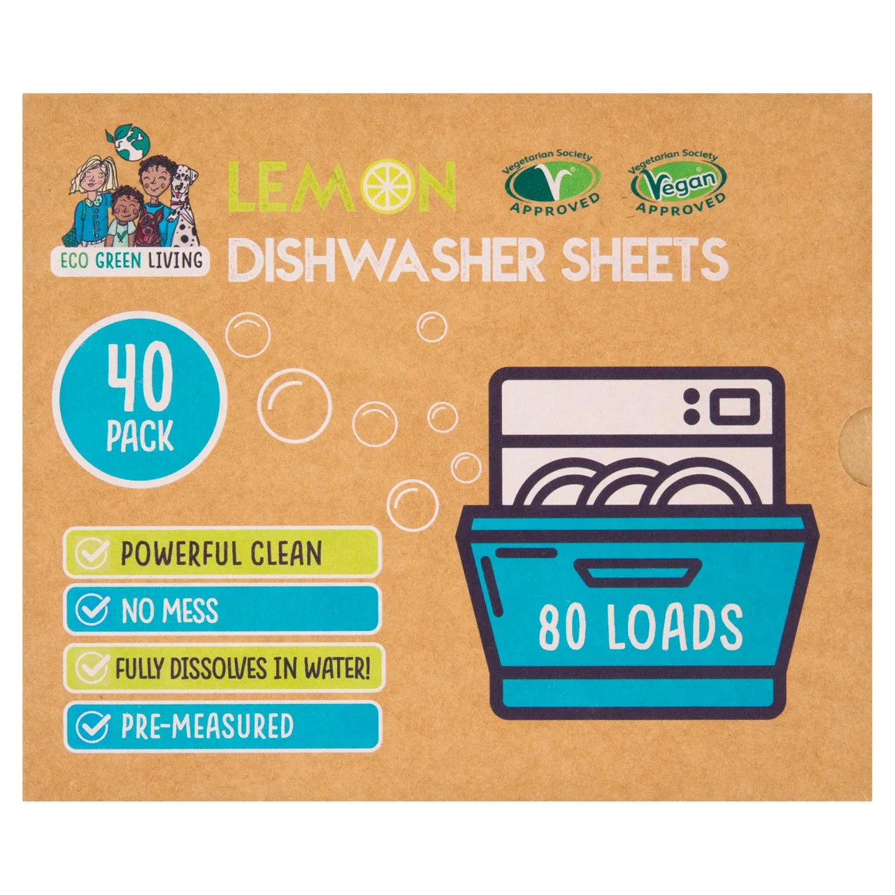 Eco Green Living Dish Washer Sheet Lemon Scented 40 per pack