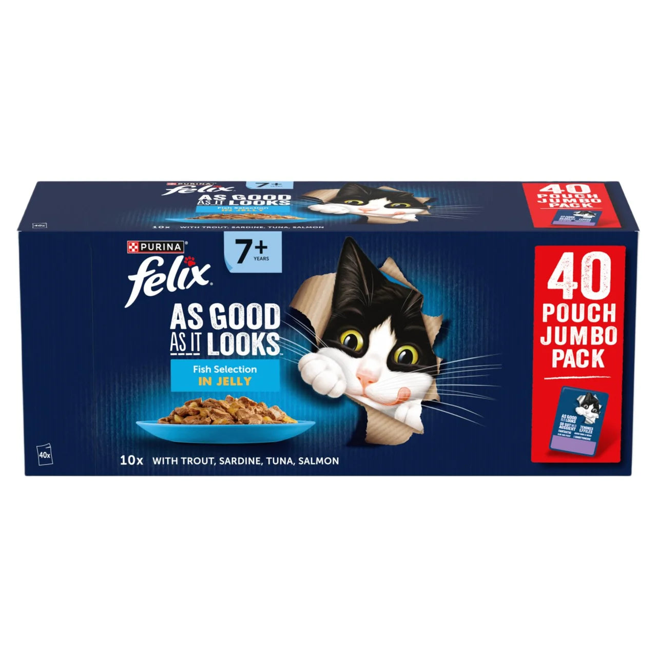 Felix As Good As it Looks Senior 7+ Fish in Jelly Wet Cat Food 40 x 85g