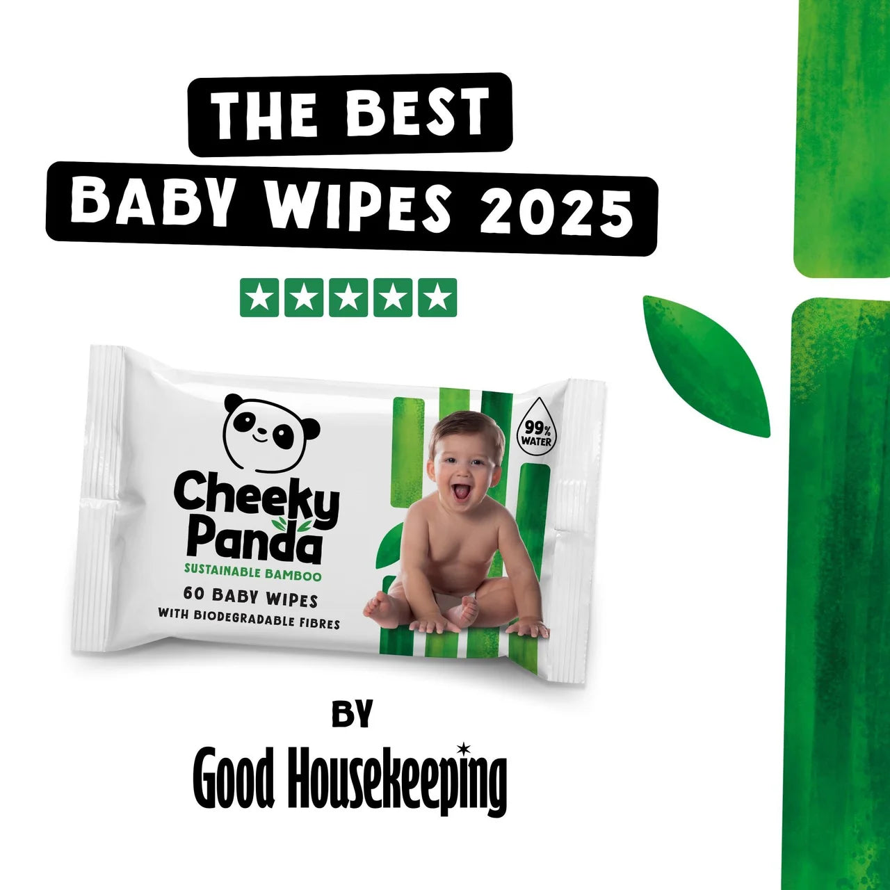 Cheeky Panda Bamboo Baby Wipes Multi Pack 12 x 60 per pack