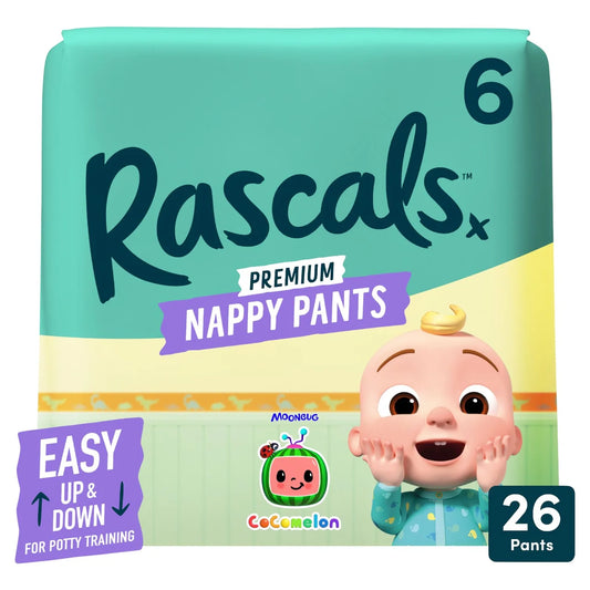 Rascals CoComelon Nappy Pants, Size 6 (15-20kg) 26 per pack