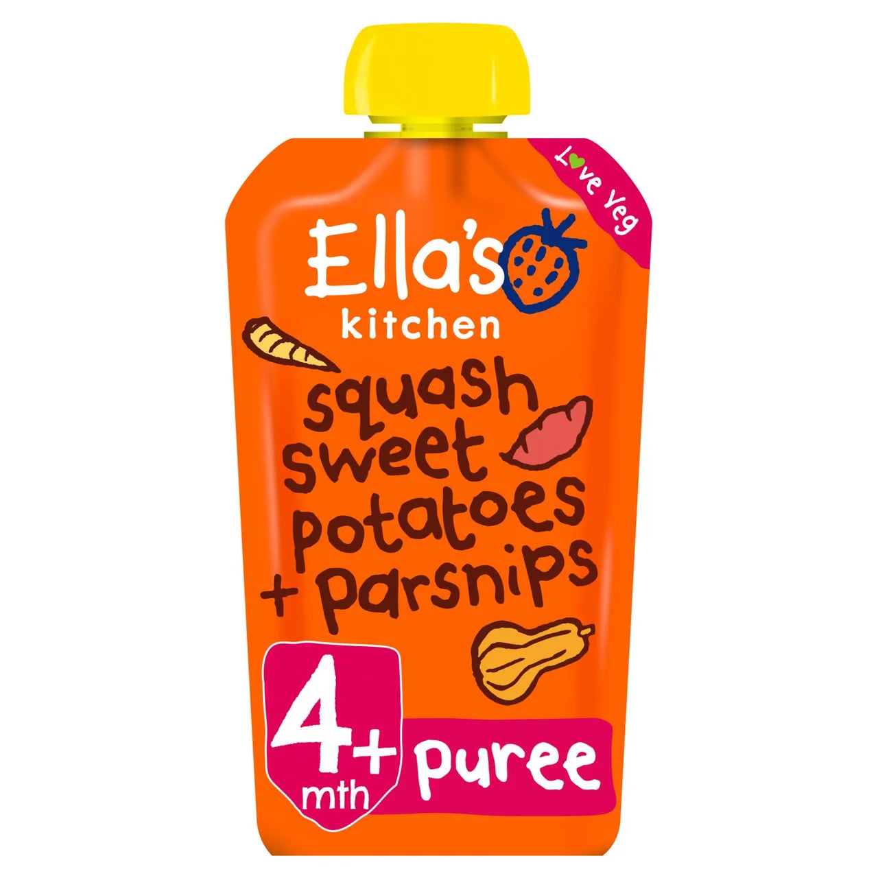 Ella's Kitchen Squash, Sweet Potato & Parsnip Baby Food Pouch 4+ Months 120g