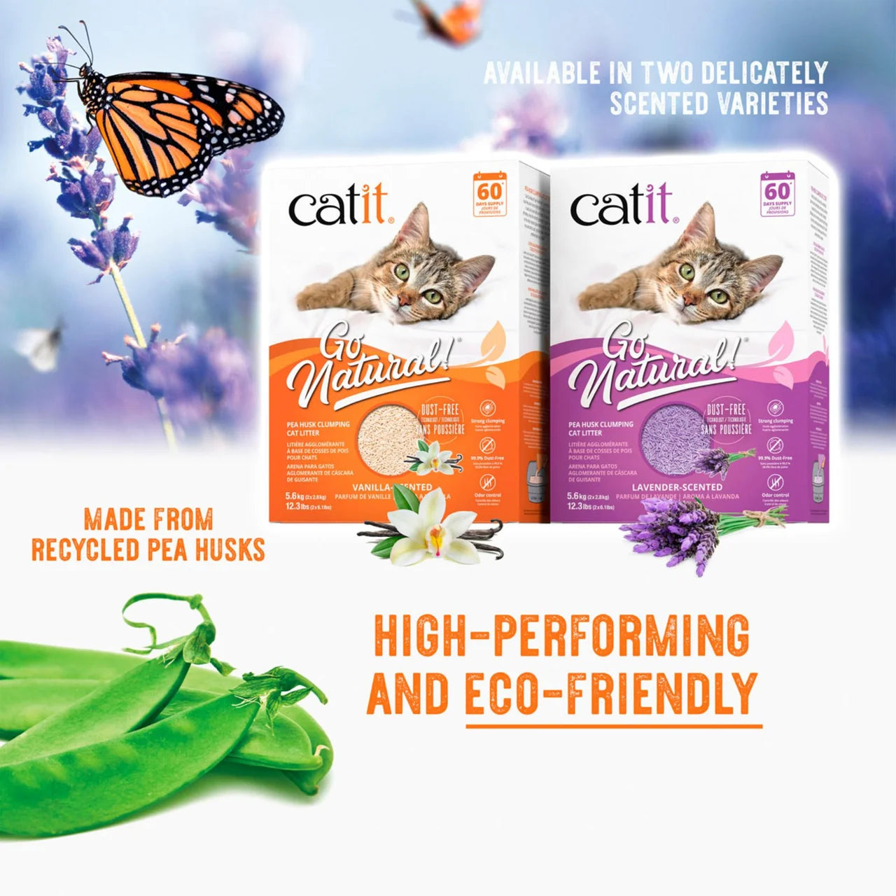 Catit Go Natural Pea Husk Litter, Lavender 5.6kg