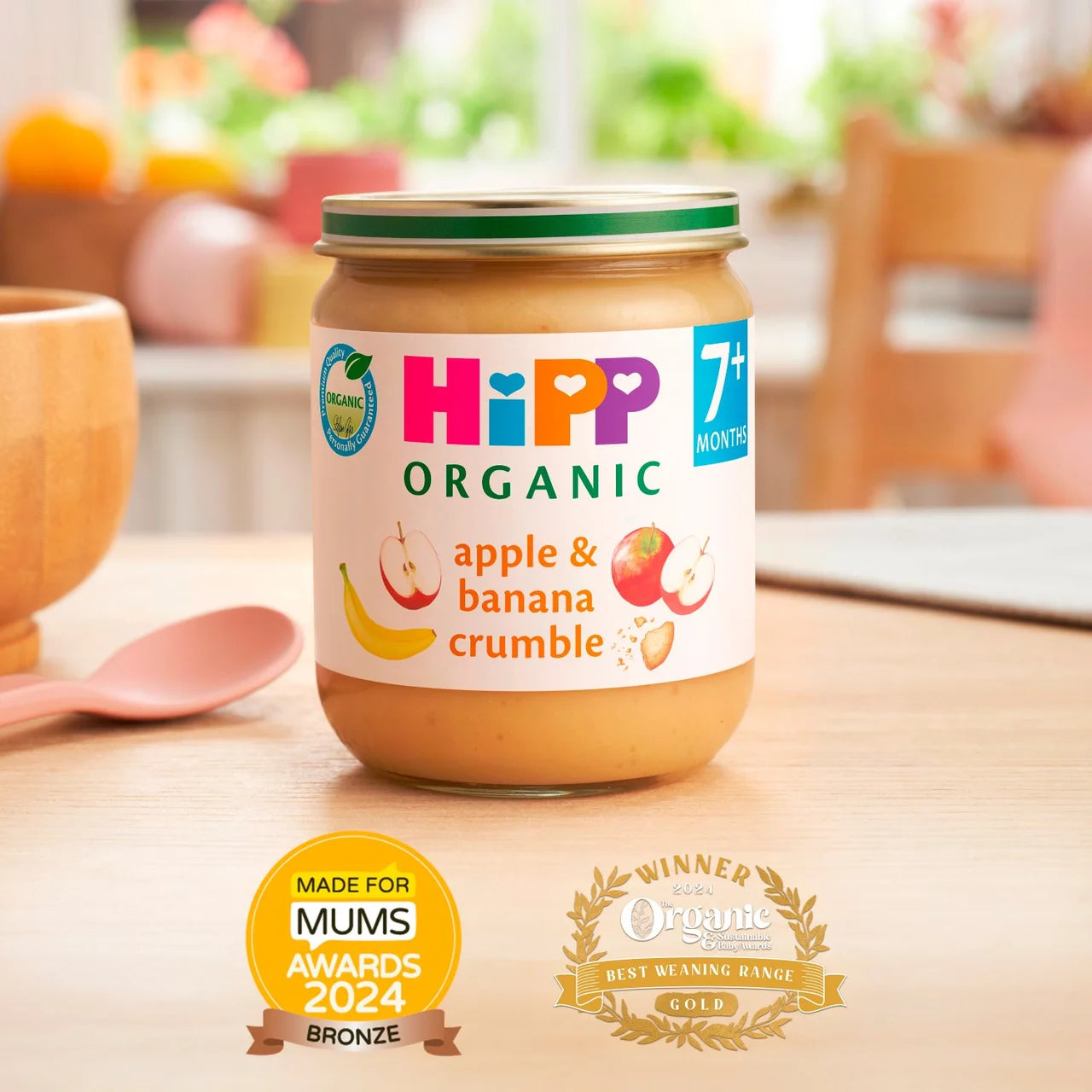 HiPP Organic Apple & Banana Crumble Baby Food Jar 7+ Months 160g