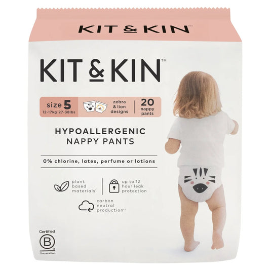 Kit & Kin Hypoallergenic Nappy Pants Size 5 (12-17kg) 20 per pack