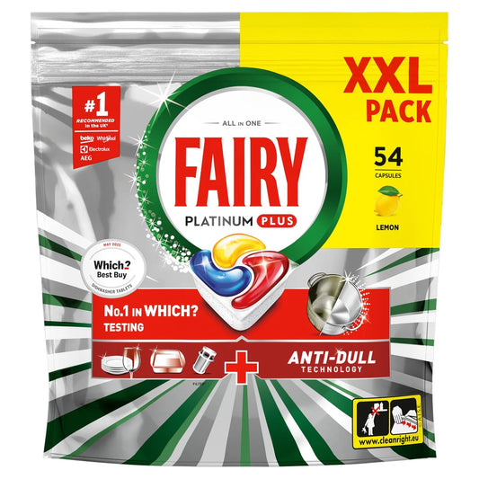 Fairy Platinum Plus Lemon Dishwasher Tablets 54 per pack