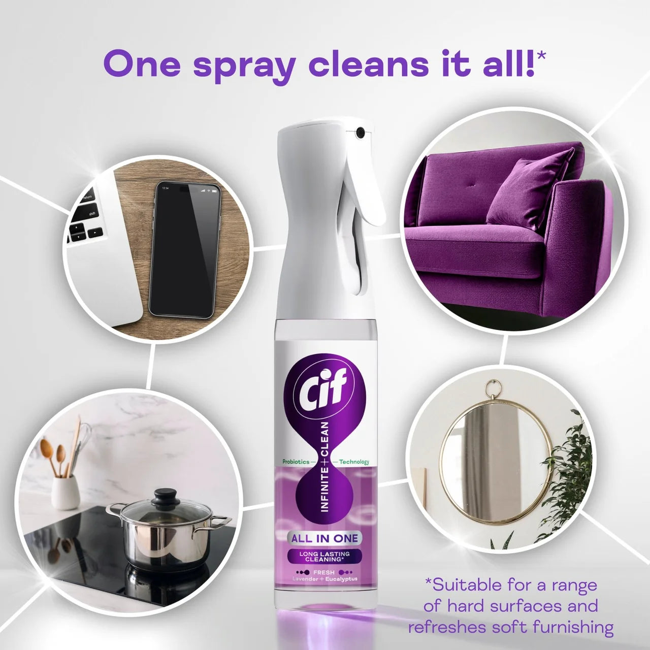 Cif Infinite Clean Lavender & Eucalyptus All in One Cleaning Spray 280ml