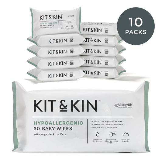 Kit & Kin Hypoallergenic Baby Wipes Multipack 10 x 60 per pack