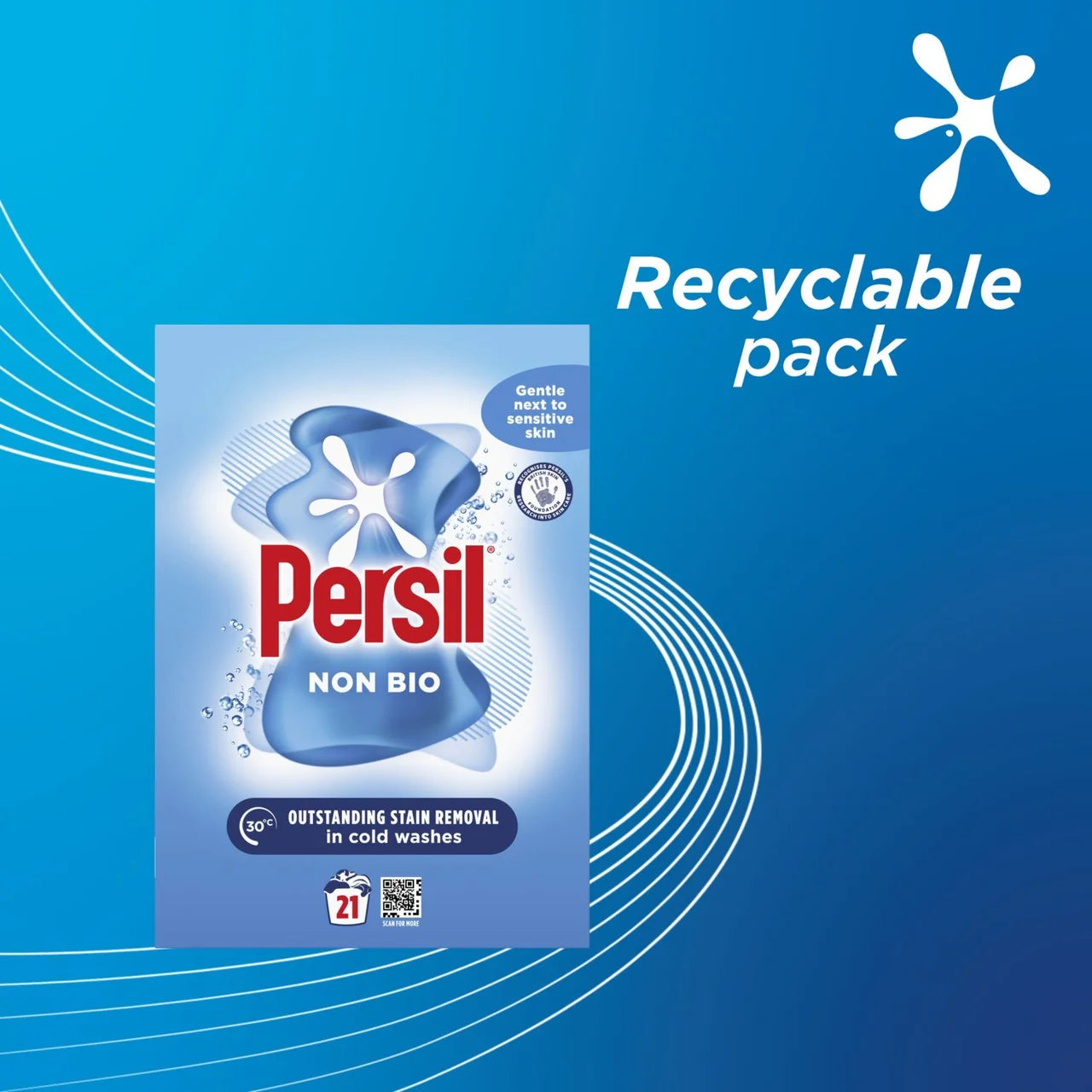 Persil Fabric Cleaning Washing Powder Non Bio 21 Wash 1.05kg