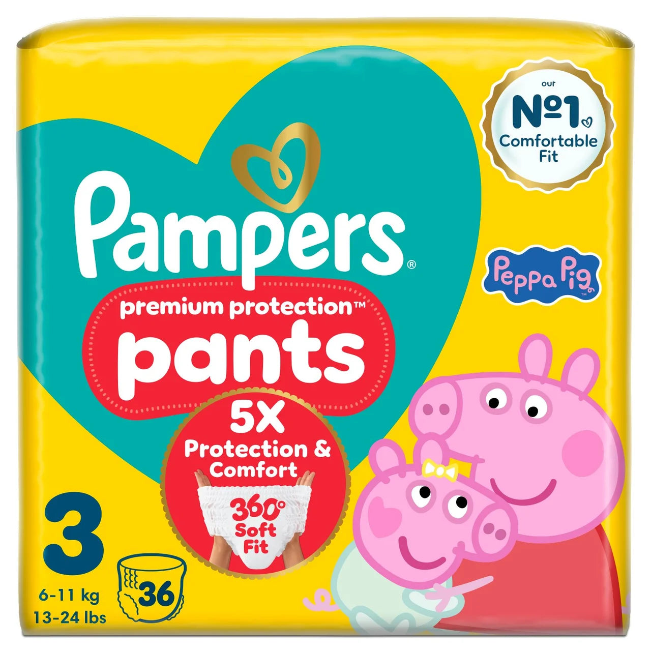 Pampers New Baby Nappy Pants Size 3 Essential 36 per pack