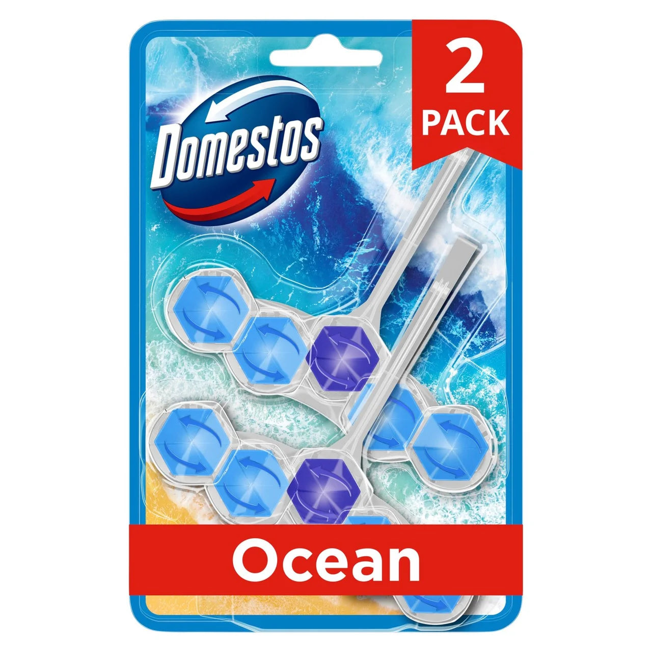 Domestos Power 5 Toilet Rim Block Ocean 2 per pack