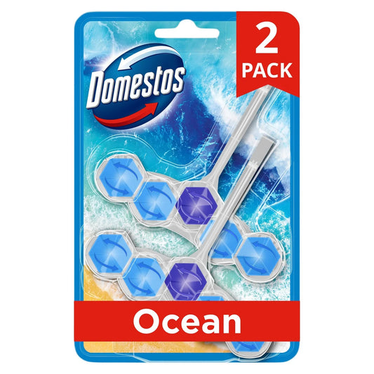 Domestos Power 5 Toilet Rim Block Ocean 2 per pack