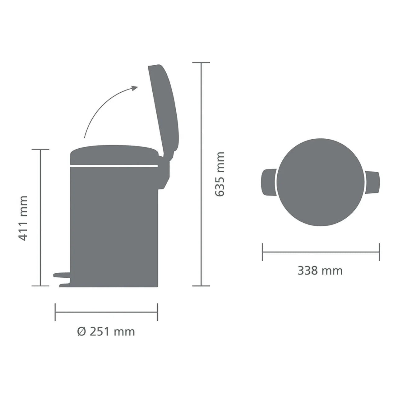 Brabantia NewIcon Pedal Bin 12 Litre White