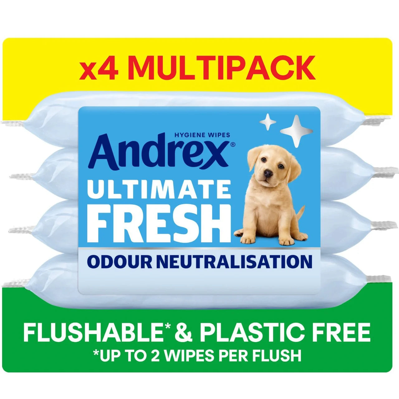 Andrex Ultimate Fresh Wipes Odour Control Quad Pack Moist Tissues 4 x 36 per pack