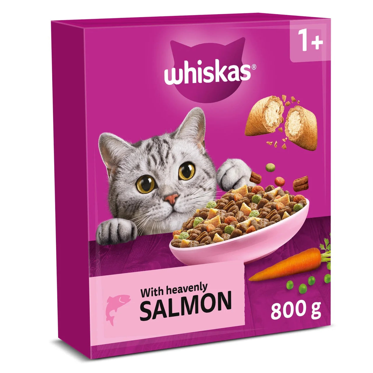 Whiskas 1+ Adult Dry Cat Food with Salmon 800g