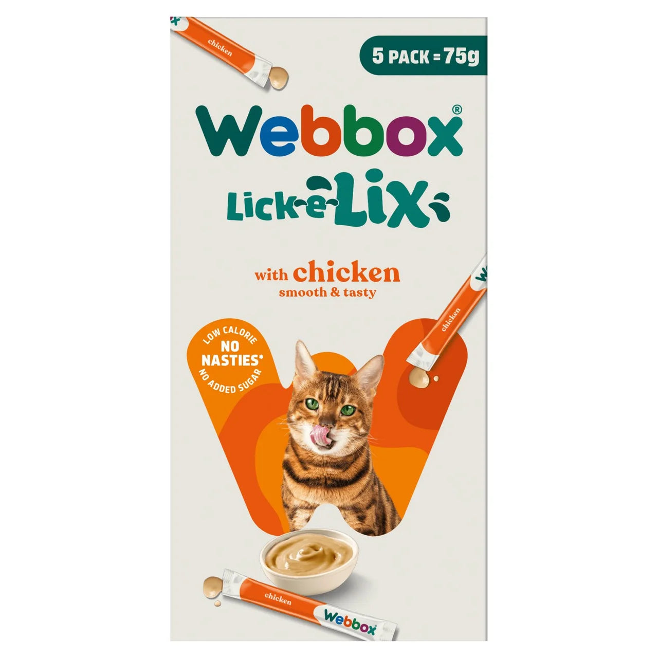 Webbox Lick-e-Lix with Chicken Yoghurty Cat Treats 5 x 15g