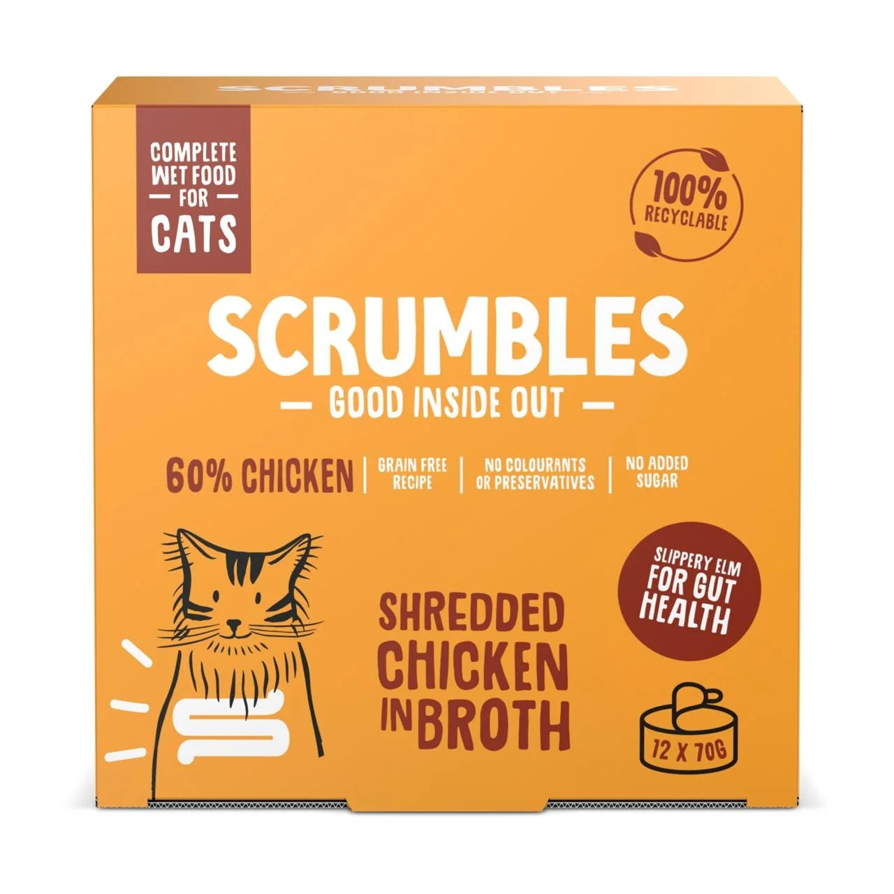 Scrumble Wet Cat Shredded Chicken in Broth 12 x 70g
