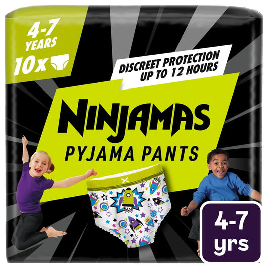 Pampers Ninjamas Pyjama Pants Boys, 10 Pyjama Pants, 4-7 Years, 17-30kg 10 per pack