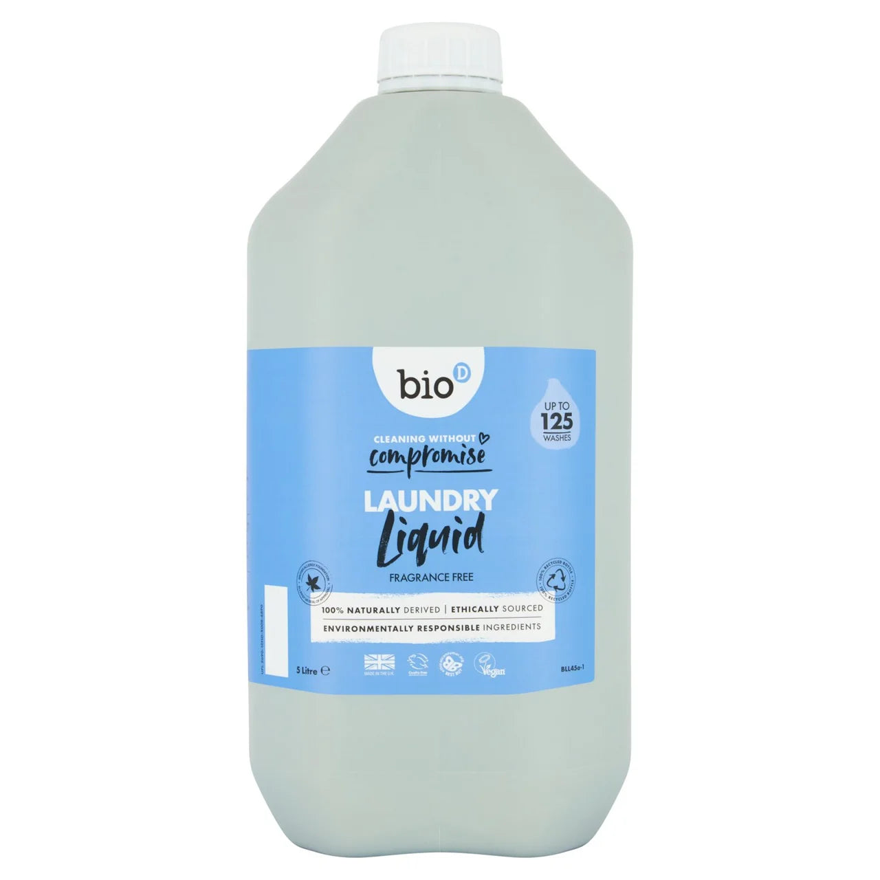 Bio-D Fragrance Free Non-Bio Eco Laundry Liquid Refill 5L