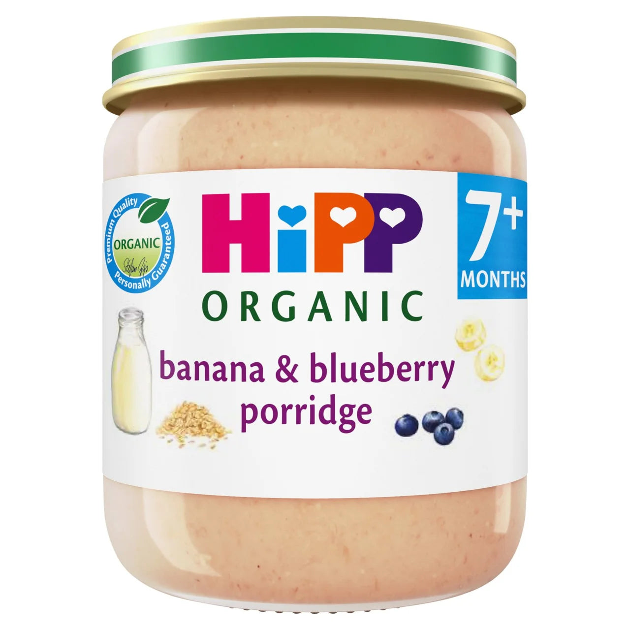 HiPP Organic Banana & Blueberry Porridge Baby Food Jar 7+ Months 160g