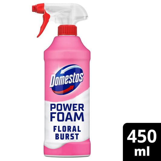 Domestos Power Foam Toilet & Bathroom Cleaner Spray Floral Burst 450ml