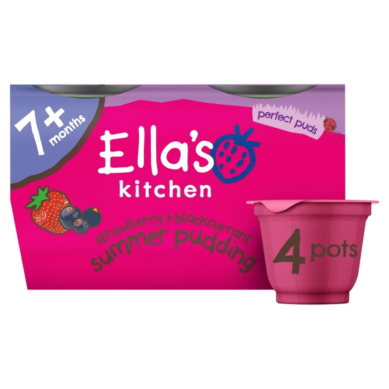 Ella's Kitchen Summer Pudding Baby Dessert Pots 7+ Months 4 x 80g