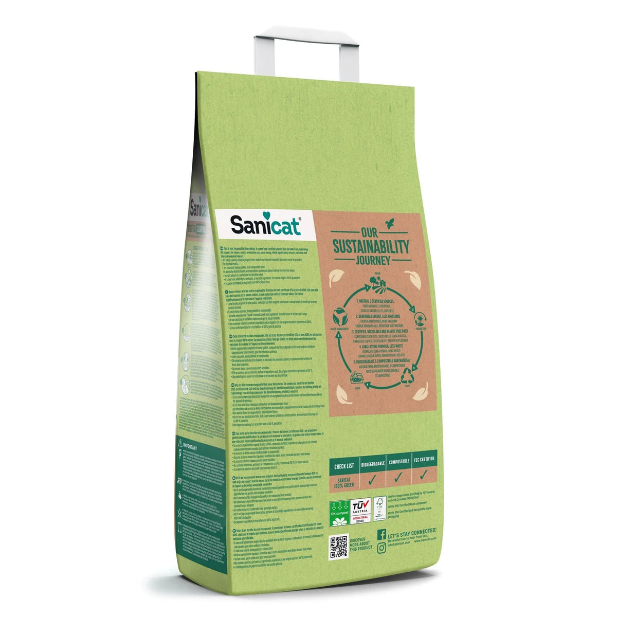 Sanicat Natura Activa 100% Green Clumping Cat Litter 2.5kg