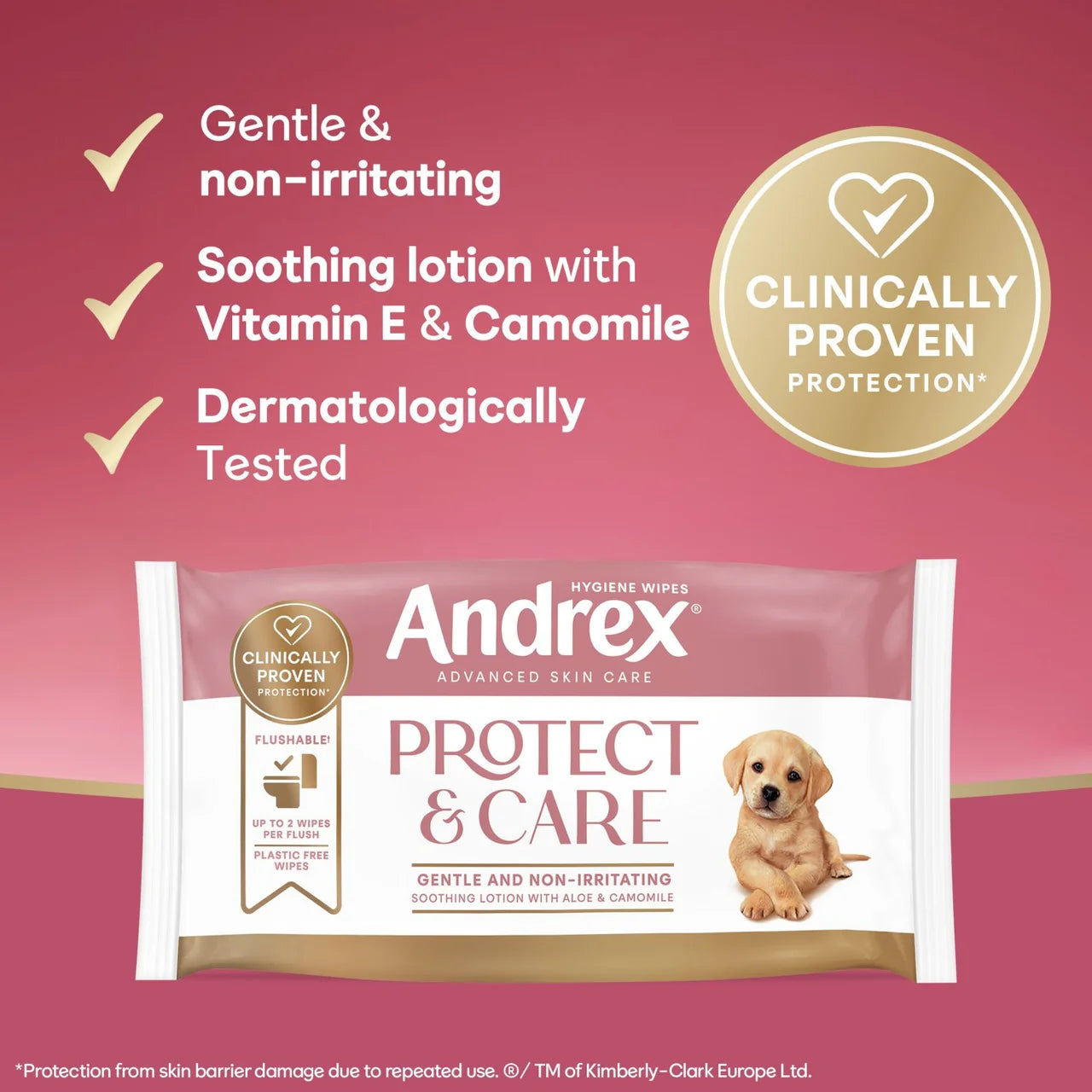 Andrex Protect & Care Hygiene Wipes 36 per pack