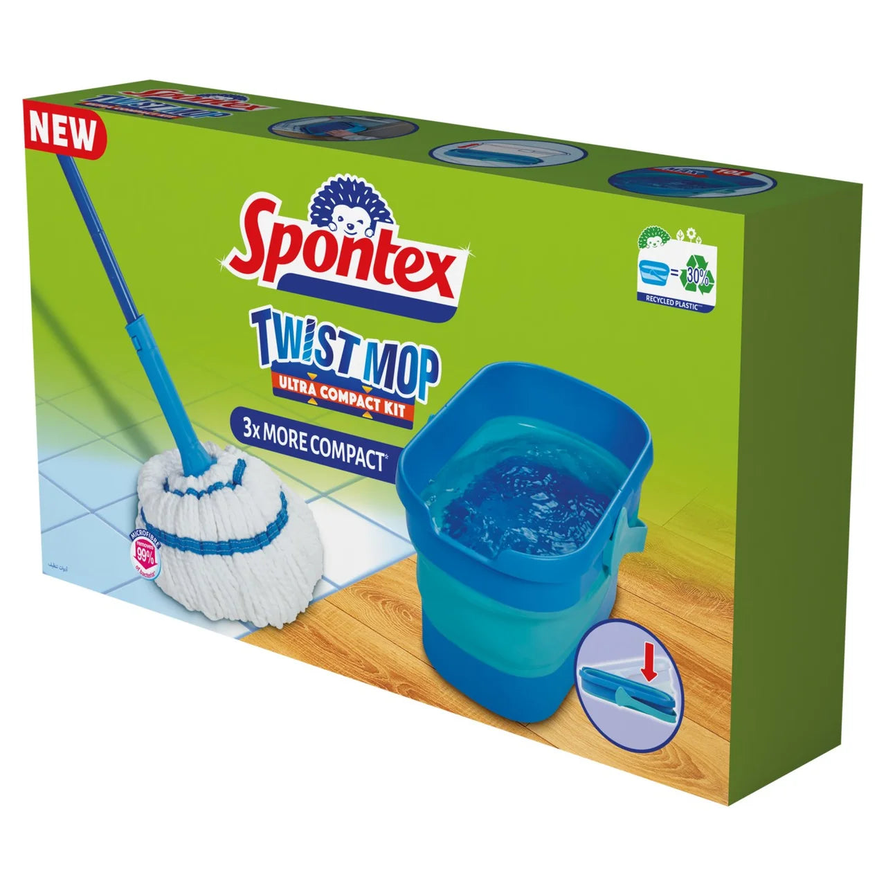 Spontex Twist Microfibre Mop & Bucket Compact Kit