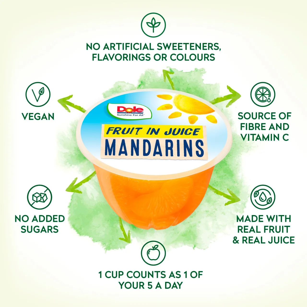 Dole Mandarins In Juice Fruit Pots Multipack 4 x 113g