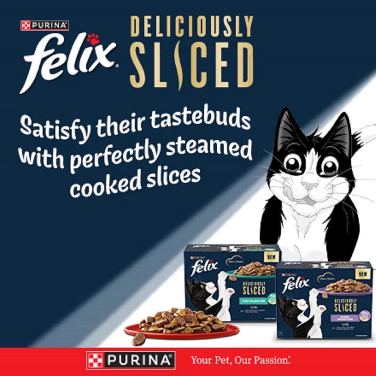 Felix Deliciously Sliced Fish Selection in Jelly Wet Cat Food 12 x 80g